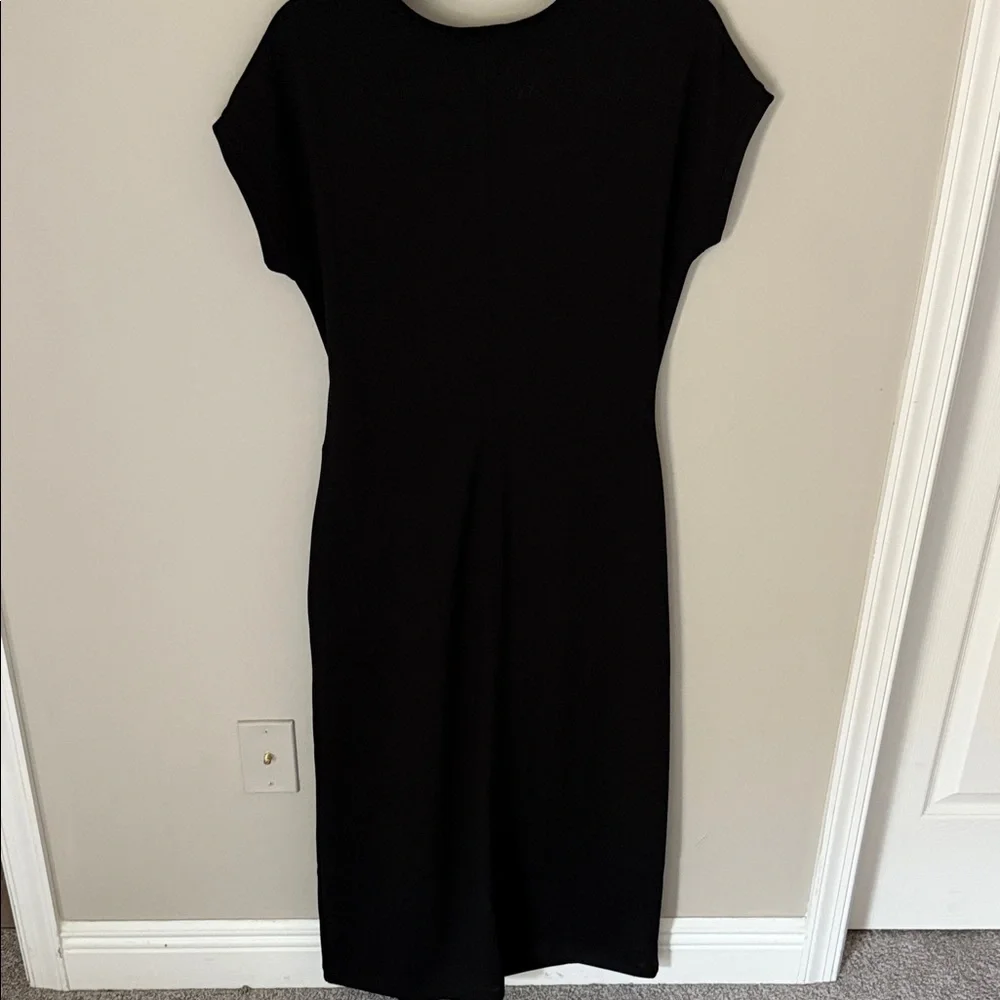 Nordstrom Black Midi Dress with Tie Waist - Picture 4 of 4